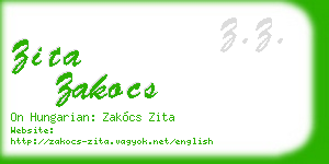 zita zakocs business card