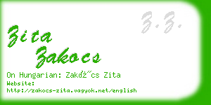 zita zakocs business card